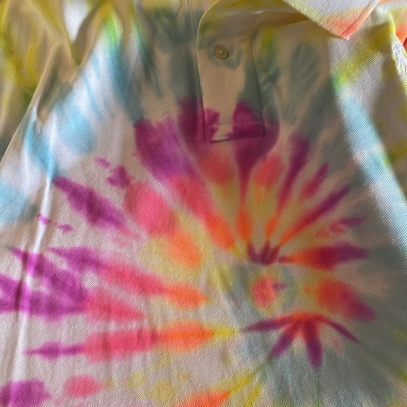 Cotton Polo, 1 of a kind ready for Dead Shows! Bright rye dye colors! - Picture 4 of 11